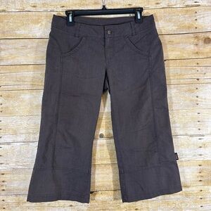 prAna Womens Breathe Brown Capri Crop Pants Hiking Outdoors Lightweight Size 4